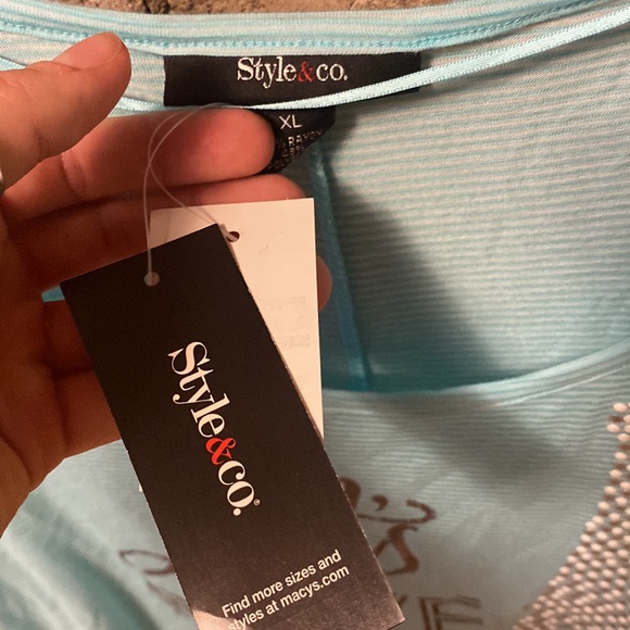 NWT!! Style & Co women's "let's move to Paris" top! Size XL - Picture 2 of 2